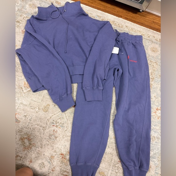 Free People Pants - Free People Purple Track Pants & Cropped Pullover Set